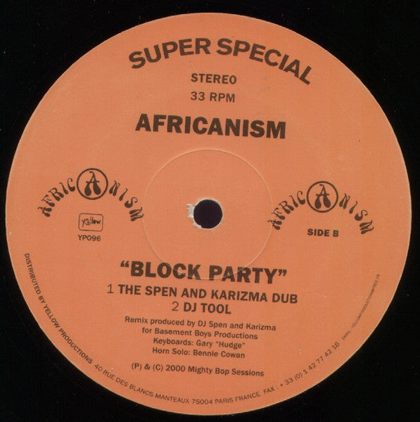 Africanism : Block Party (12", Single)