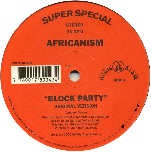 Africanism : Block Party (12", Single)