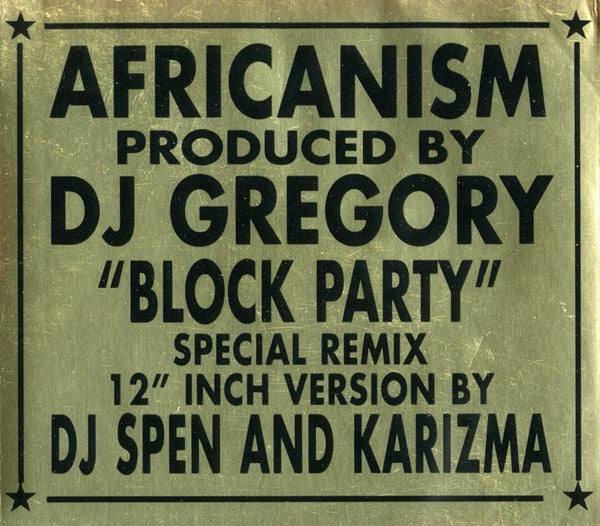 Africanism : Block Party (12", Single)