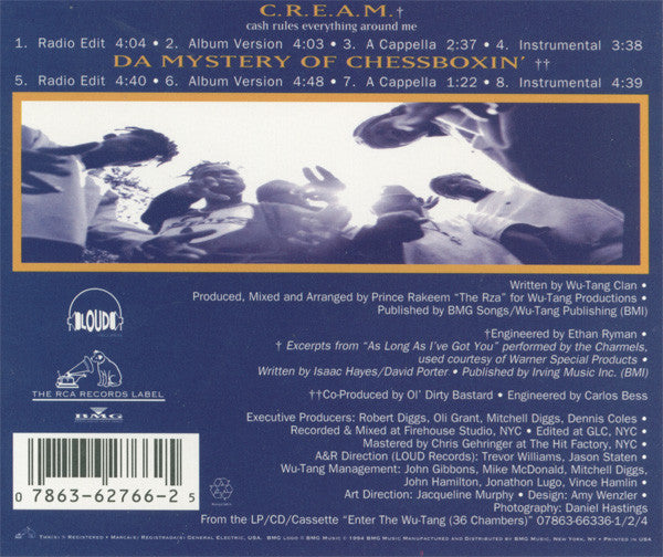 Wu-Tang Clan : C.R.E.A.M. (Cash Rules Everything Around Me) (CD, Maxi)