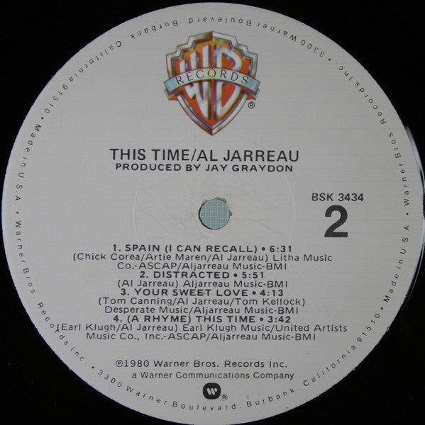 Al Jarreau : This Time (LP, Album, Jac)
