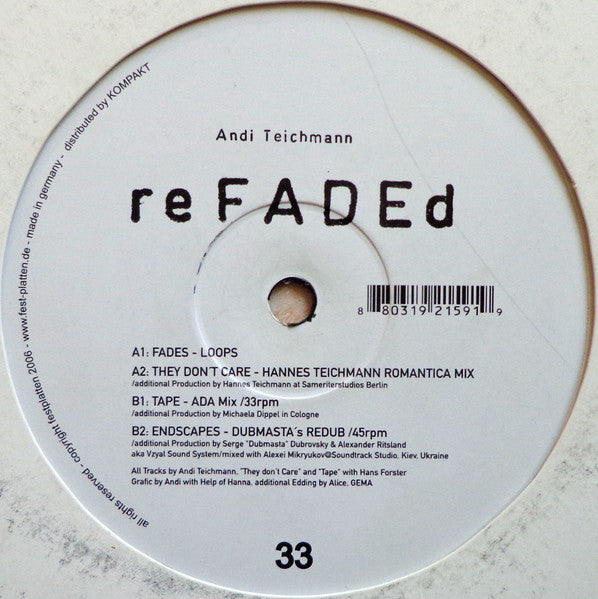 Andi Teichmann : Refaded (12")