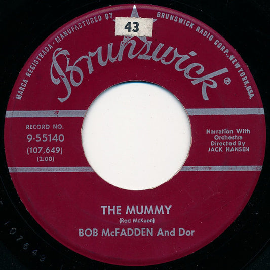 Bob McFadden & Dor : The Mummy (7", Single, Glo)