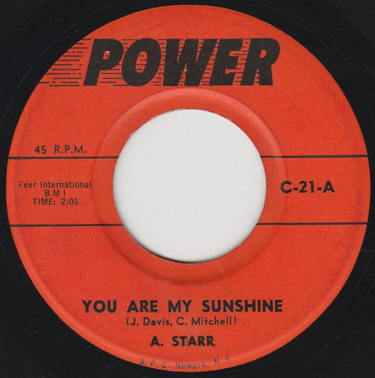 A. Starr / Michael Reed (3) : You Are My Sunshine / Ruby Ann (7")