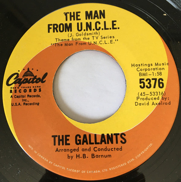 The Gallants : The Man From U.N.C.L.E. / The Vagabond (7", Single, Mono)