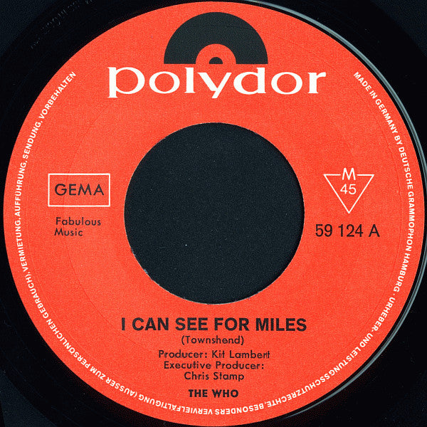 The Who : I Can See For Miles (7", Single, Mono)
