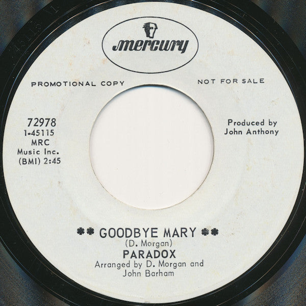 Paradox (23) : Goodbye Mary (7", Promo)
