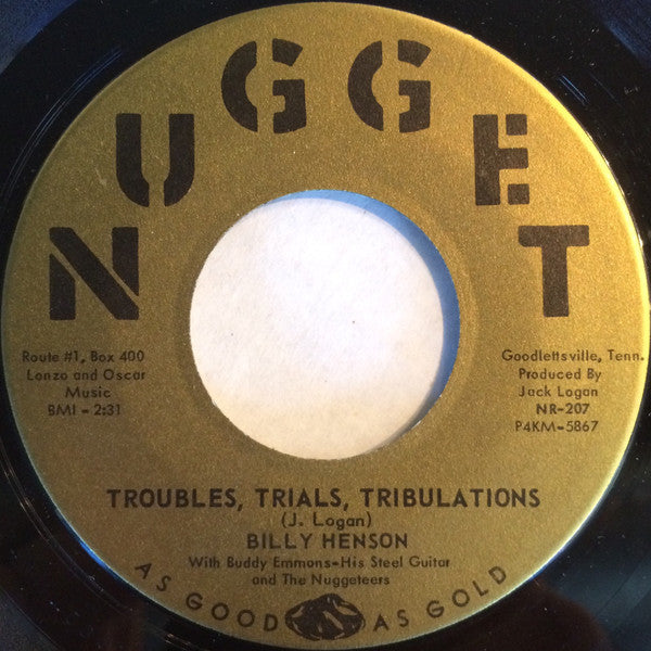 Billy Henson : Caution Heart / Troubles, Trials, Tribulations (7", Single)