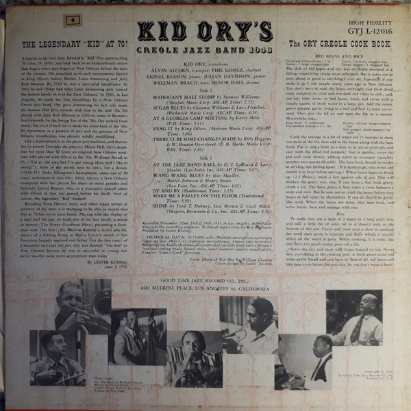 Kid Ory's Creole Jazz Band* : The Legendary "Kid" In Hi-Fi: Kid Ory's Creole Jazz Band: 1956 (LP)
