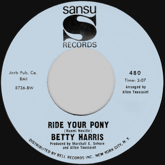 Betty Harris : Ride Your Pony (7", Single)