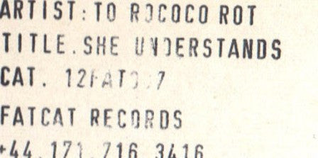 To Rococo Rot : She Understands (12")