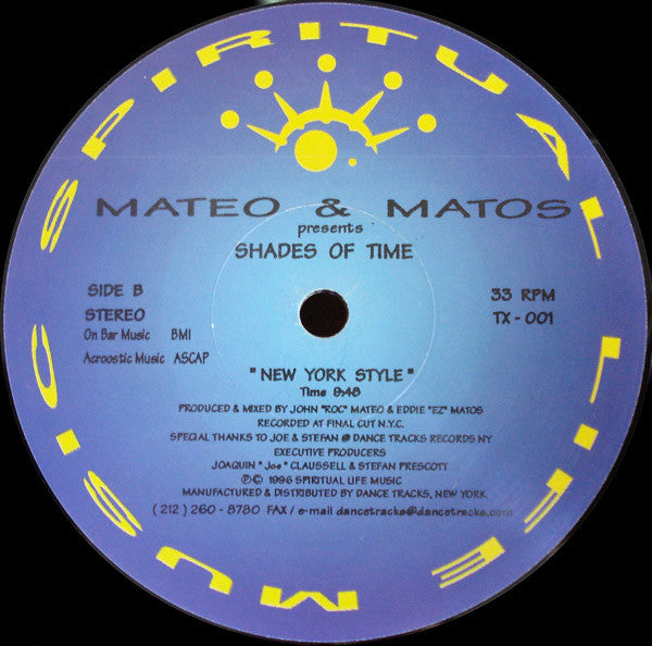Mateo & Matos : Shades Of Time (12")