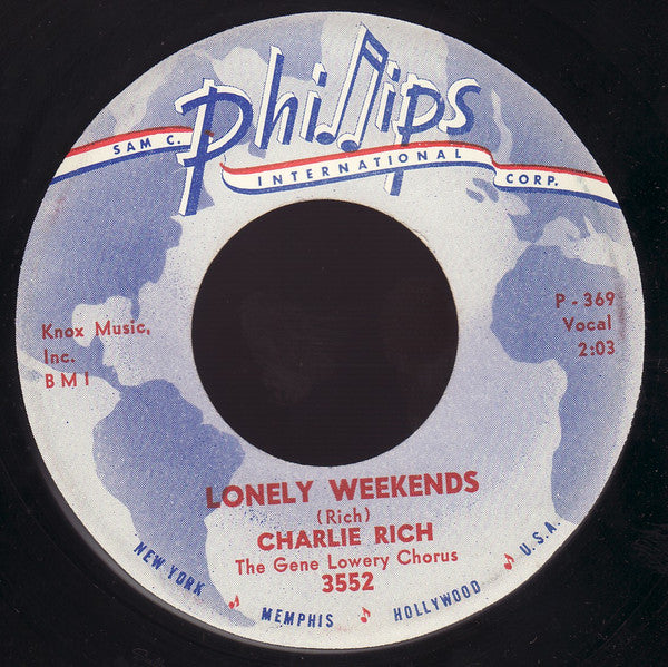Charlie Rich : Lonely Weekends (7", Single)