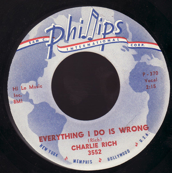 Charlie Rich : Lonely Weekends (7", Single)