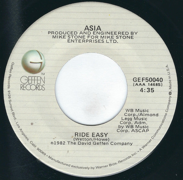 Asia (2) : Heat Of The Moment (7", Single, Spe)