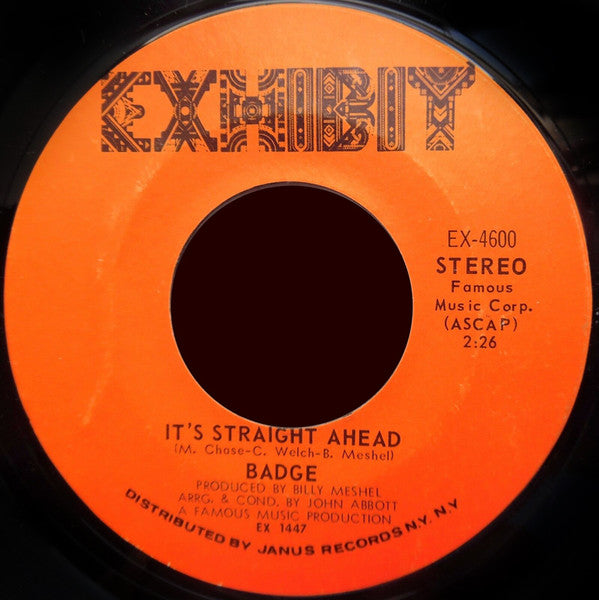 Badge : Gettin' In Over My Head / It's Straight Ahead (7")