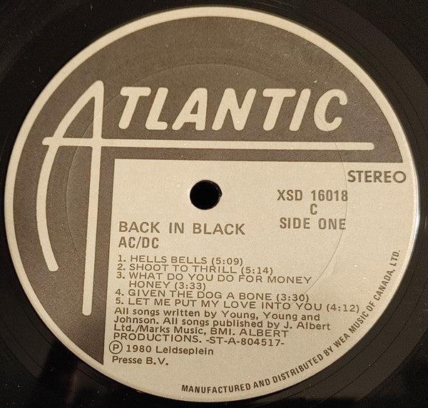 AC/DC : Back In Black (LP, Album)