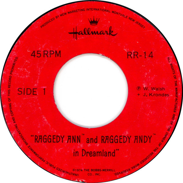 Unknown Artist : Raggedy Ann And Raggedy Andy In Dreamland (7")