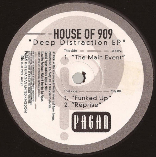 House Of 909 : Deep Distraction EP (12", EP)