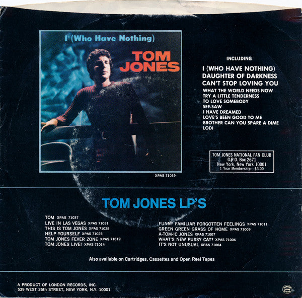 Tom Jones : She's A Lady (7", Single, Styrene, Mon)
