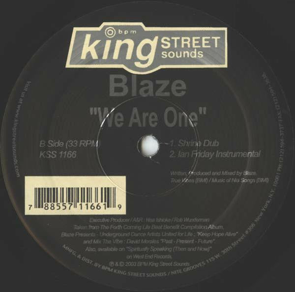 Blaze : We Are One (12")