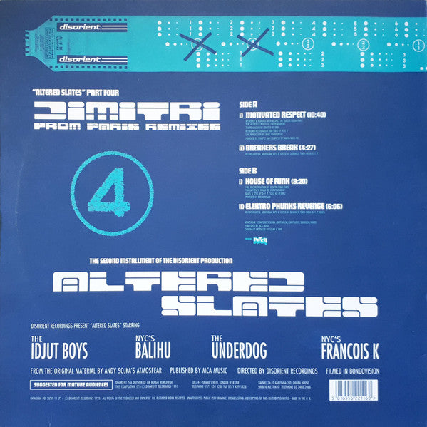 Atmosfear : Motivation (Dimitri From Paris Remixes) (12")