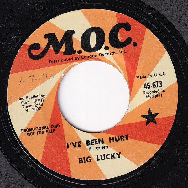 Big Lucky* : I've Been Hurt / Goofer Dust (7", Single, Promo, Styrene)