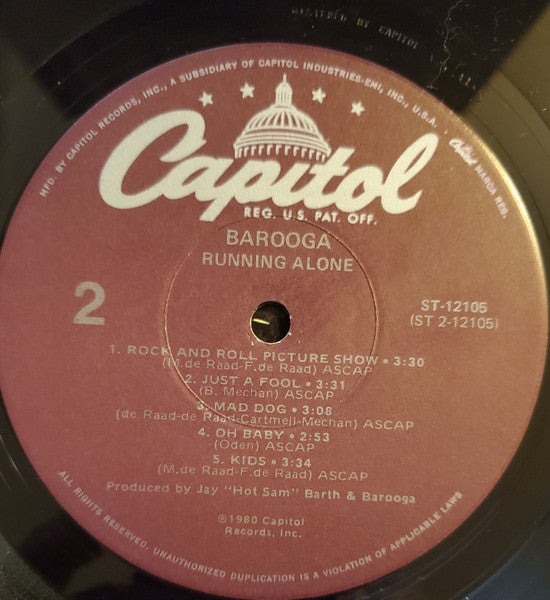 Barooga : Running Alone (LP, Album, Jac)