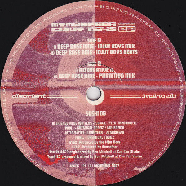 Atmosfear Versus Idjut Boys : Atmosfear Versus Idjut Boys EP (12", EP)