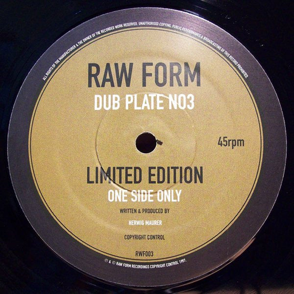 Herwig Maurer : Dub Plate No 3 (12", S/Sided, Ltd)