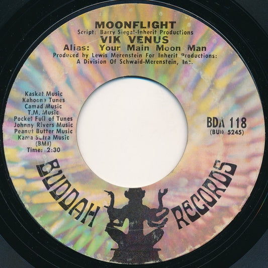 Vik Venus : Moonflight / Everybody's On Strike (7", Single, Styrene, Pit)