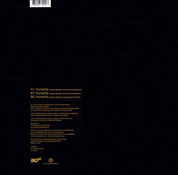A Guy Called Gerald : Humanity (The Ashley Beedle Remixes) (12", EP)