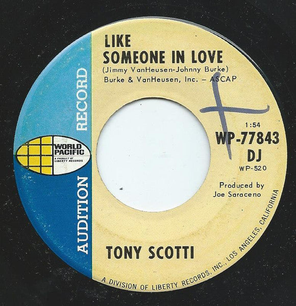 Tony Scotti : Like Someone In Love (7", Promo)