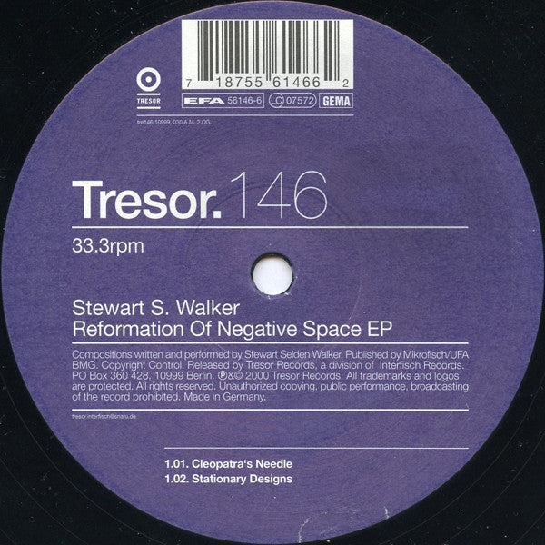Stewart S. Walker* : Reformation Of Negative Space EP (12", EP)