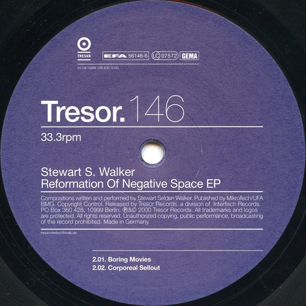 Stewart S. Walker* : Reformation Of Negative Space EP (12", EP)