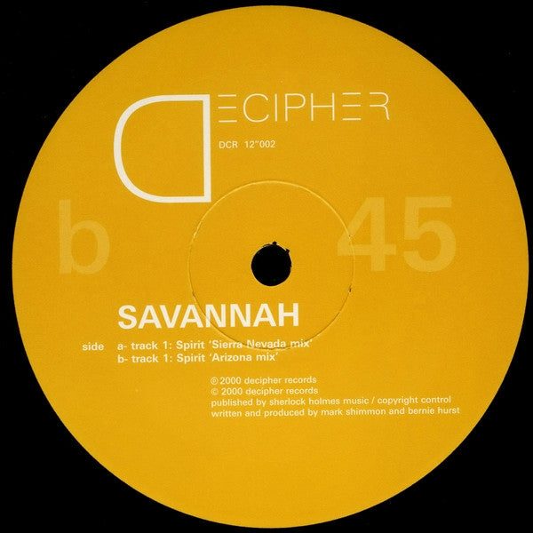 Savannah (3) : Spirit (12")