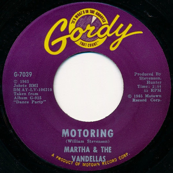 Martha & The Vandellas* : Nowhere To Run (7", Single)