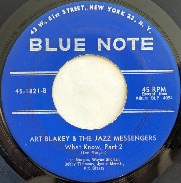 Art Blakey & The Jazz Messengers : What Know (7")