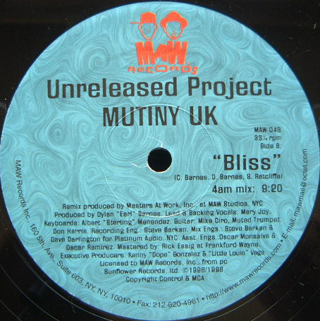 Unreleased Project : To Be In Love / Bliss (12")