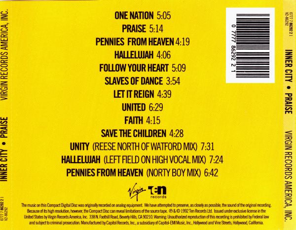 Inner City : Praise (CD, Album)