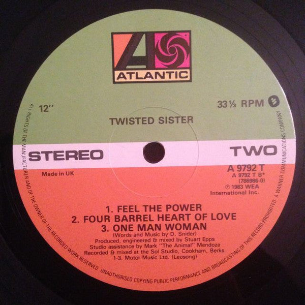 Twisted Sister : You Can't Stop Rock 'N' Roll (12", Single)