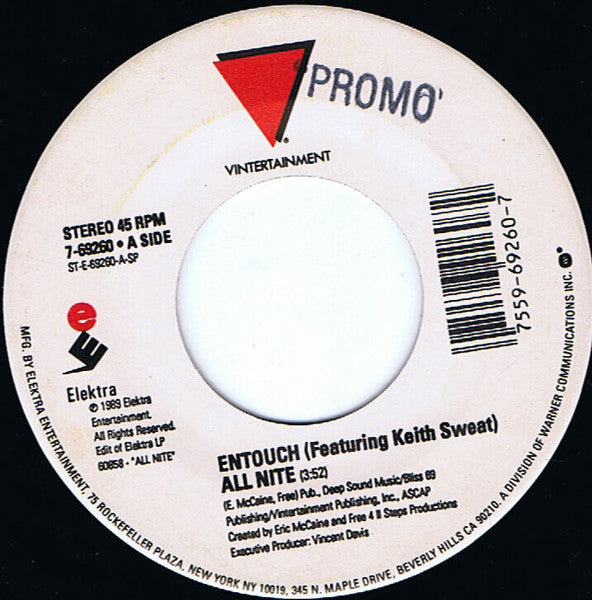 Entouch (2) Featuring Keith Sweat : All Nite (7")