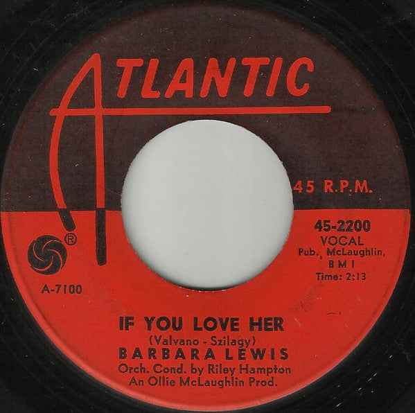 Barbara Lewis : Straighten Up Your Heart / If You Love Her (7", Single)
