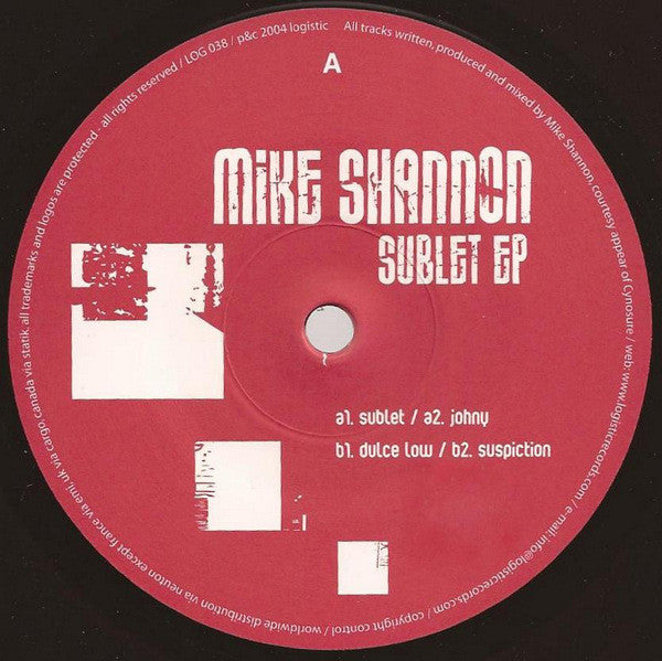 Mike Shannon : Sublet EP (12", EP)