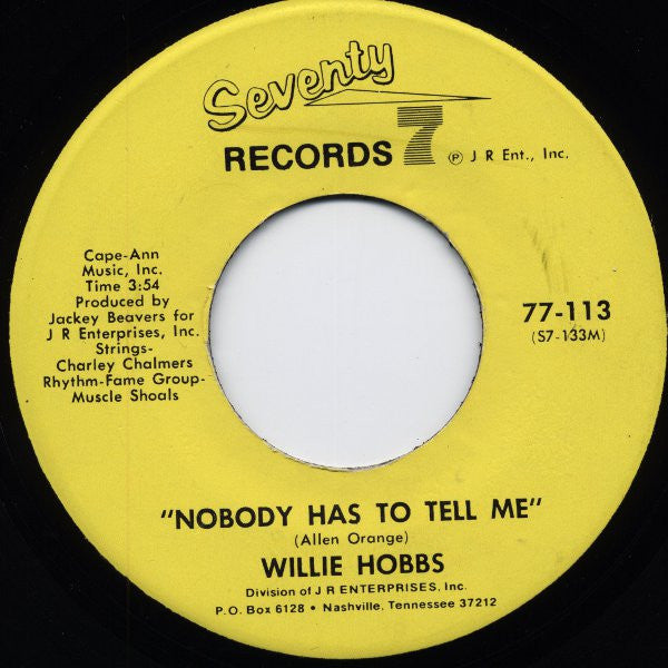 Willie Hobbs : (Please) Don't Let Me Down (7")