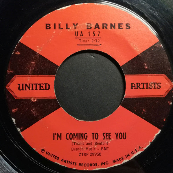 Billy Barnes (3) : I'm Coming To See You (7", Single)