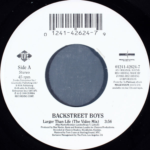 Backstreet Boys : Larger Than Life (7")