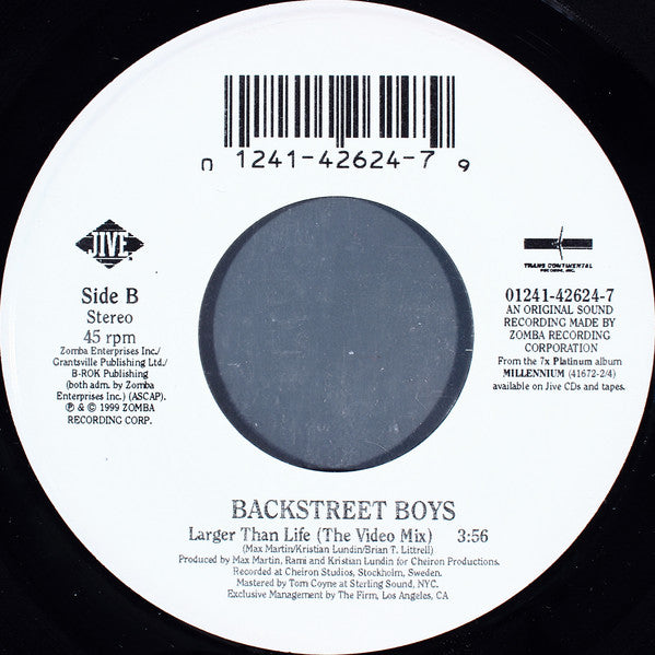 Backstreet Boys : Larger Than Life (7")