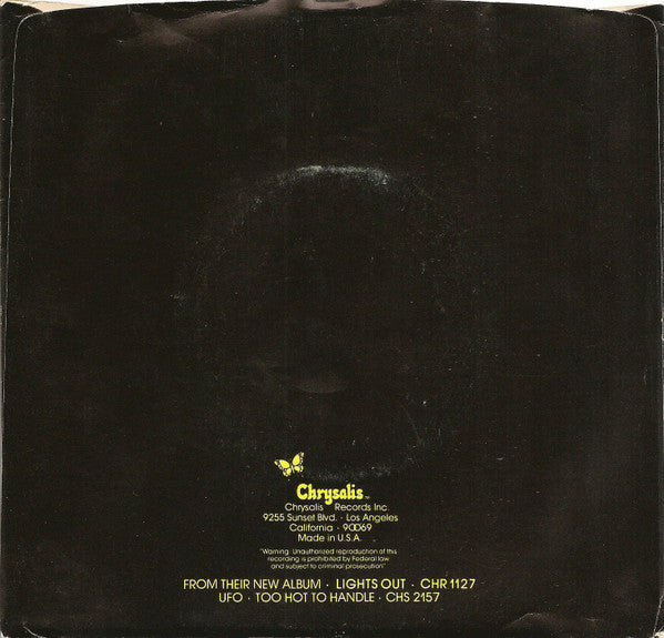 UFO (5) : Too Hot To Handle (7", Single, Red)