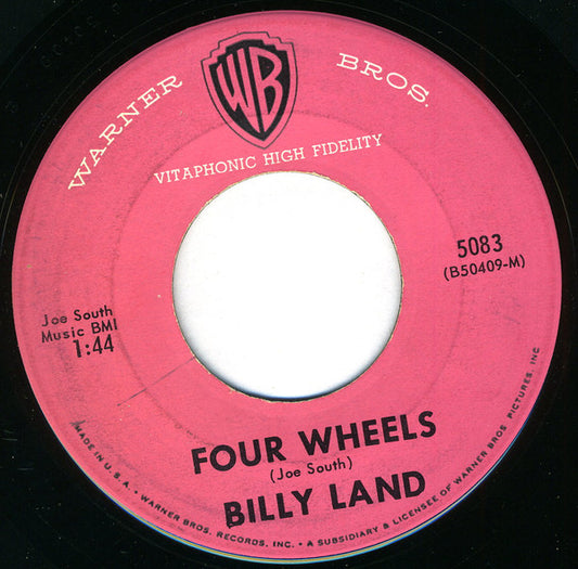 Billy Land : Four Wheels / Shimmy Shake (7", Single)